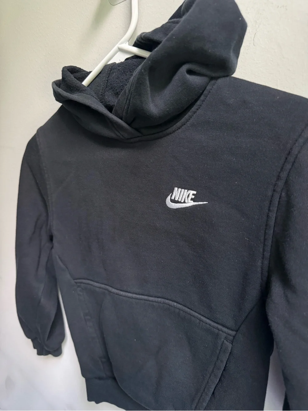 Nike Black Kids Pullover Hoodie with White Logo Back2School